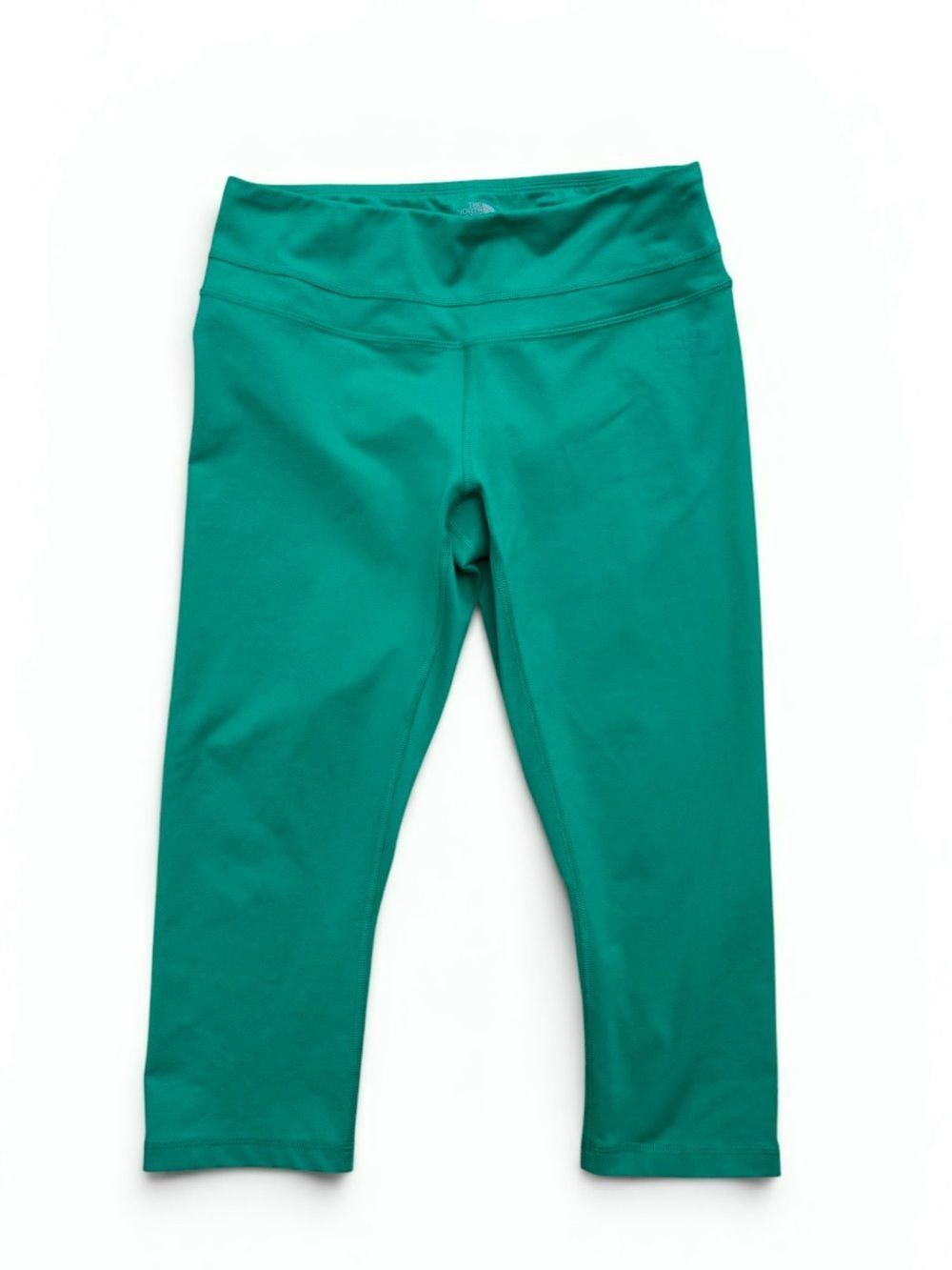 North Face Flash Dry Green Yoga Cropped Leggings Waist Pocket Women's Sz Medium